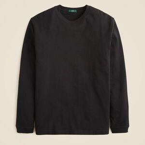 J. Crew Relaxed Long-Sleeve Premium-Weight Cotton T-Shirt in Black